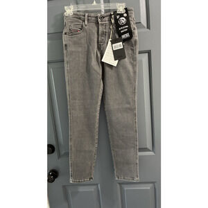 DIESEL Babhila 0890S Women Jeans W27/L32 Buttoned Grey Slim Skinny Fit Stretch